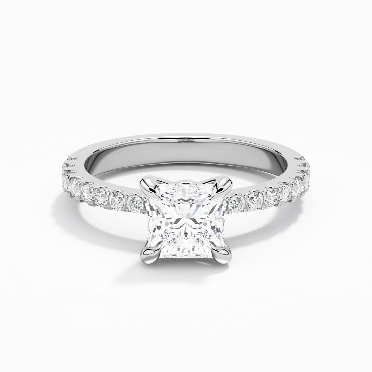 Glory Princess 1.00ct Moissanite Engagement Ring