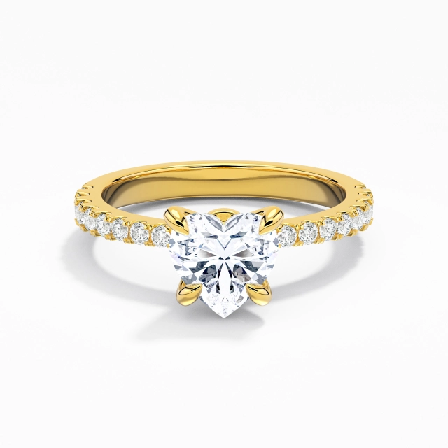 Glory Heart Moissanite Engagement Ring 1.00ct In White 925 Sterling Silver Prong Traditional Shank
