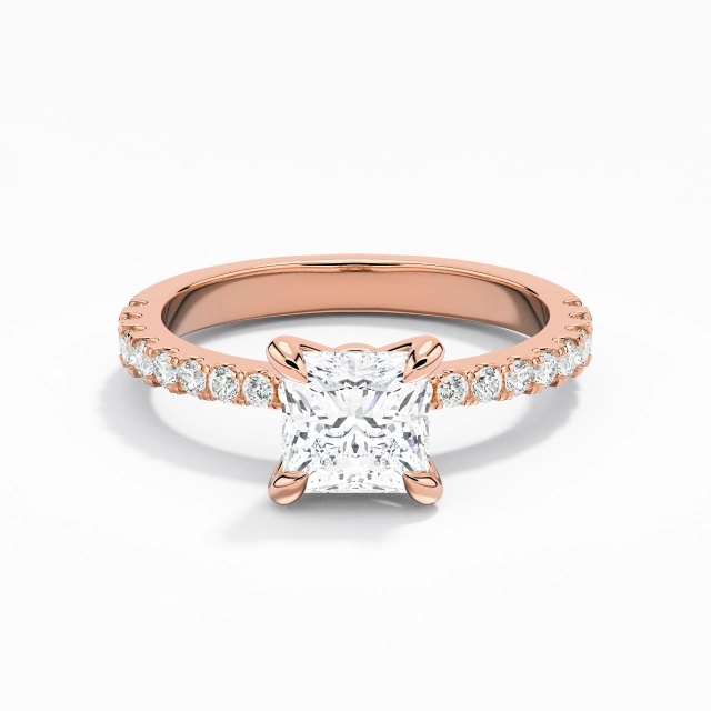 Glory Princess Moissanite Engagement Ring 1.00ct In White 925 Sterling Silver Prong Traditional Shank