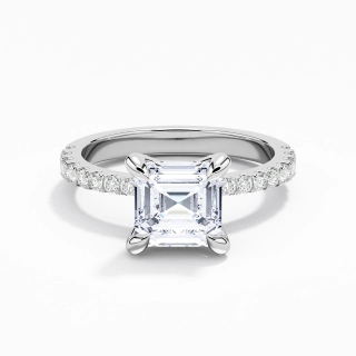 Glory Asscher 1.50ct Moissanite Engagement Ring