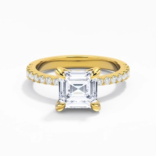 Glory Asscher 1.50ct Moissanite Engagement Ring