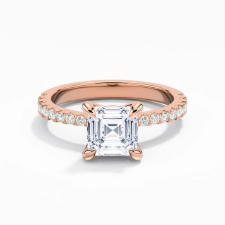 Glorieux Asscher 1.00ct Moissanite Bague de fiançailles