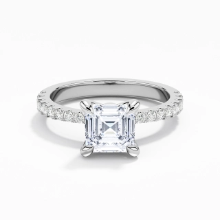 Glory Asscher 1.00ct Moissanite Engagement Ring