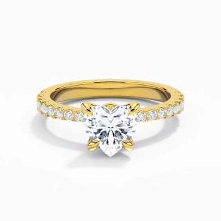 Glorieux Cœur 1.00ct Moissanite Bague de fiançailles