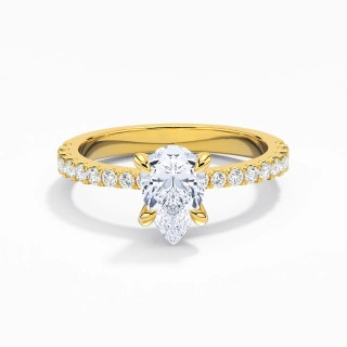 Glorieux Poire 1.00ct Moissanite Bague de fiançailles