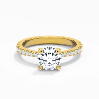 Glorieux Rond 1.00ct Moissanite Bague de fiançailles