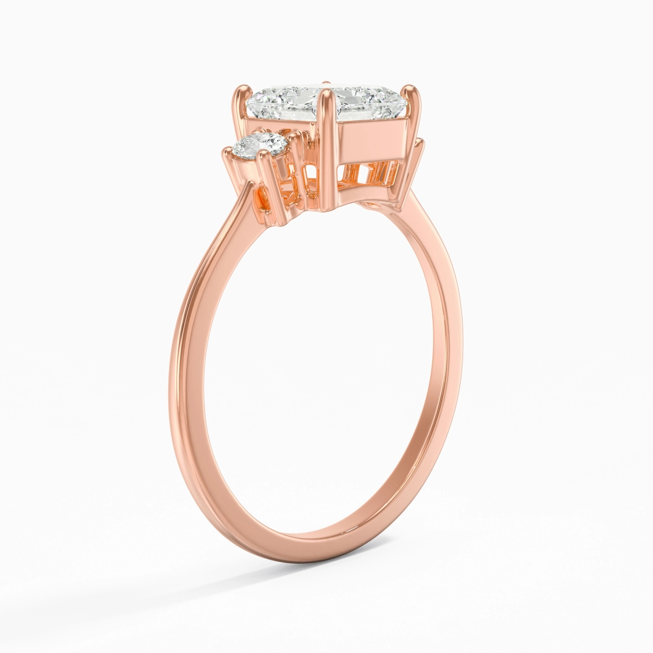 1.50ct Moissanite Engagement Ring 14K Rose Gold