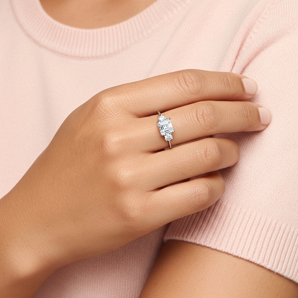 1.00ct Moissanite Bague de fiançailles Argent sterling 925