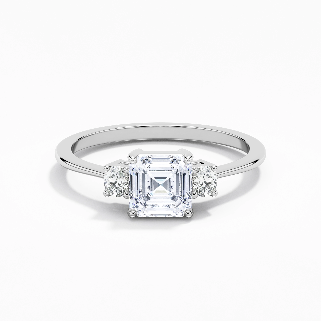 1.00ct Moissanite Engagement Ring 925 Sterling Silver