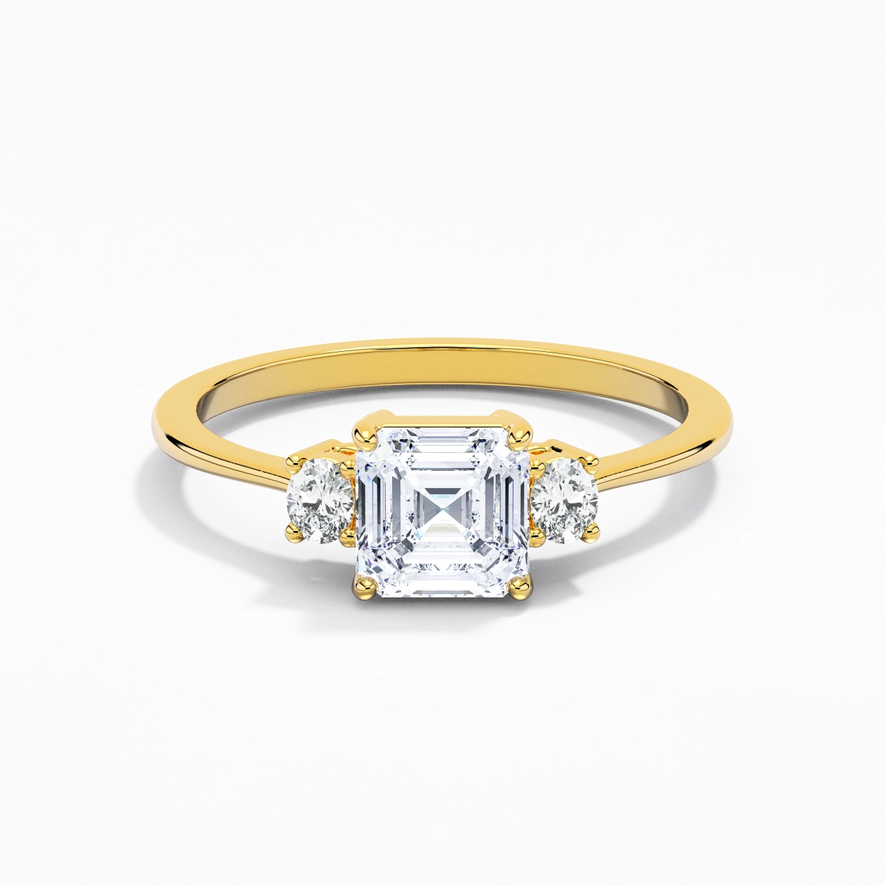 1.00ct Moissanite Engagement Ring 18K Gold