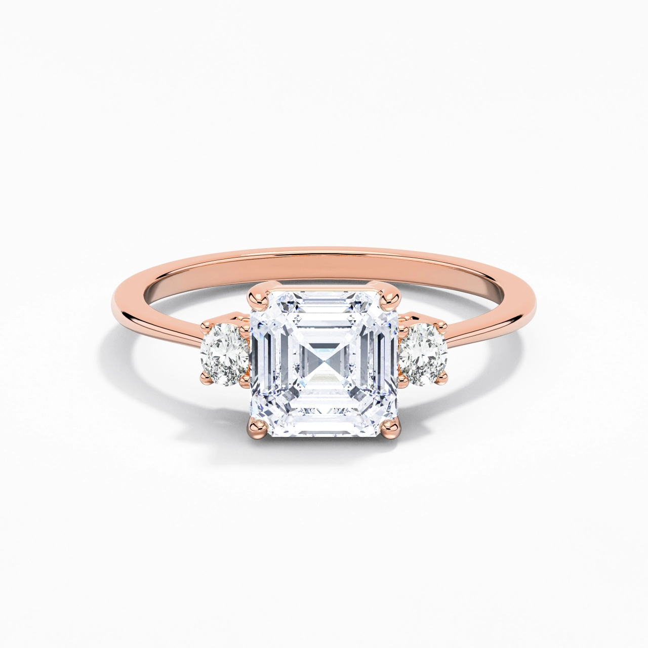 2.00ct Moissanite Engagement Ring 14K Rose Gold