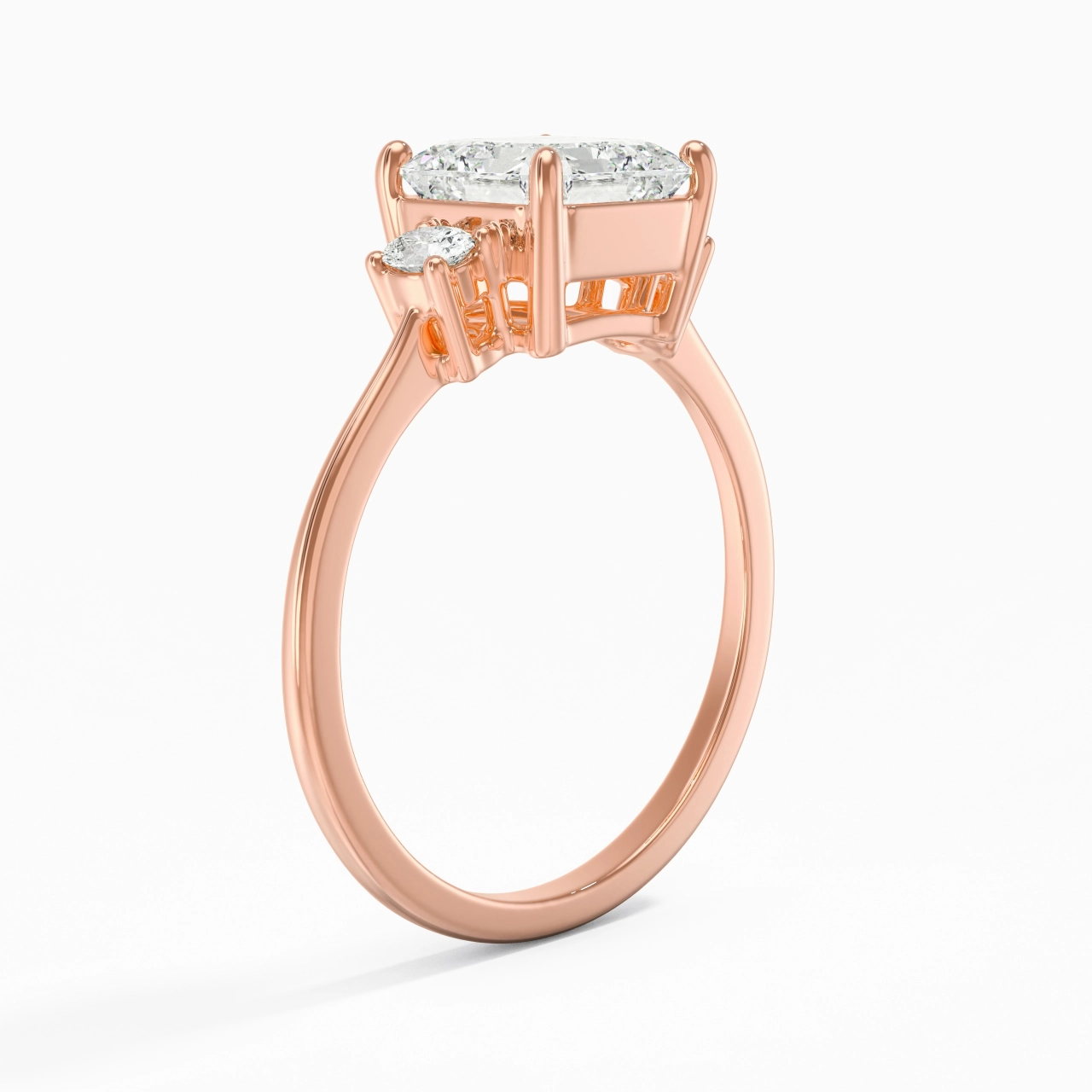 2.00ct Moissanite Engagement Ring 14K Rose Gold