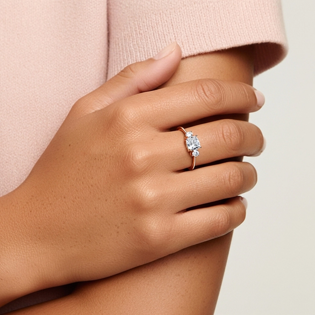 1.00ct Moissanite Bague de fiançailles Argent sterling 925