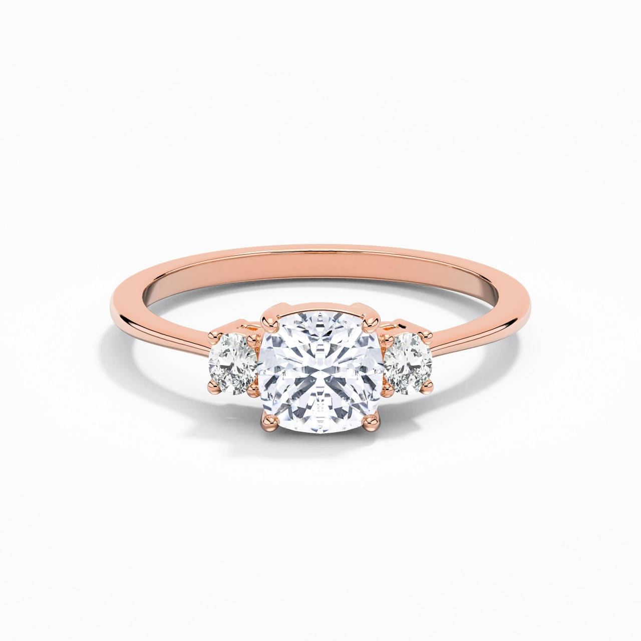 1.00ct Moissanite Engagement Ring 14K Rose Gold