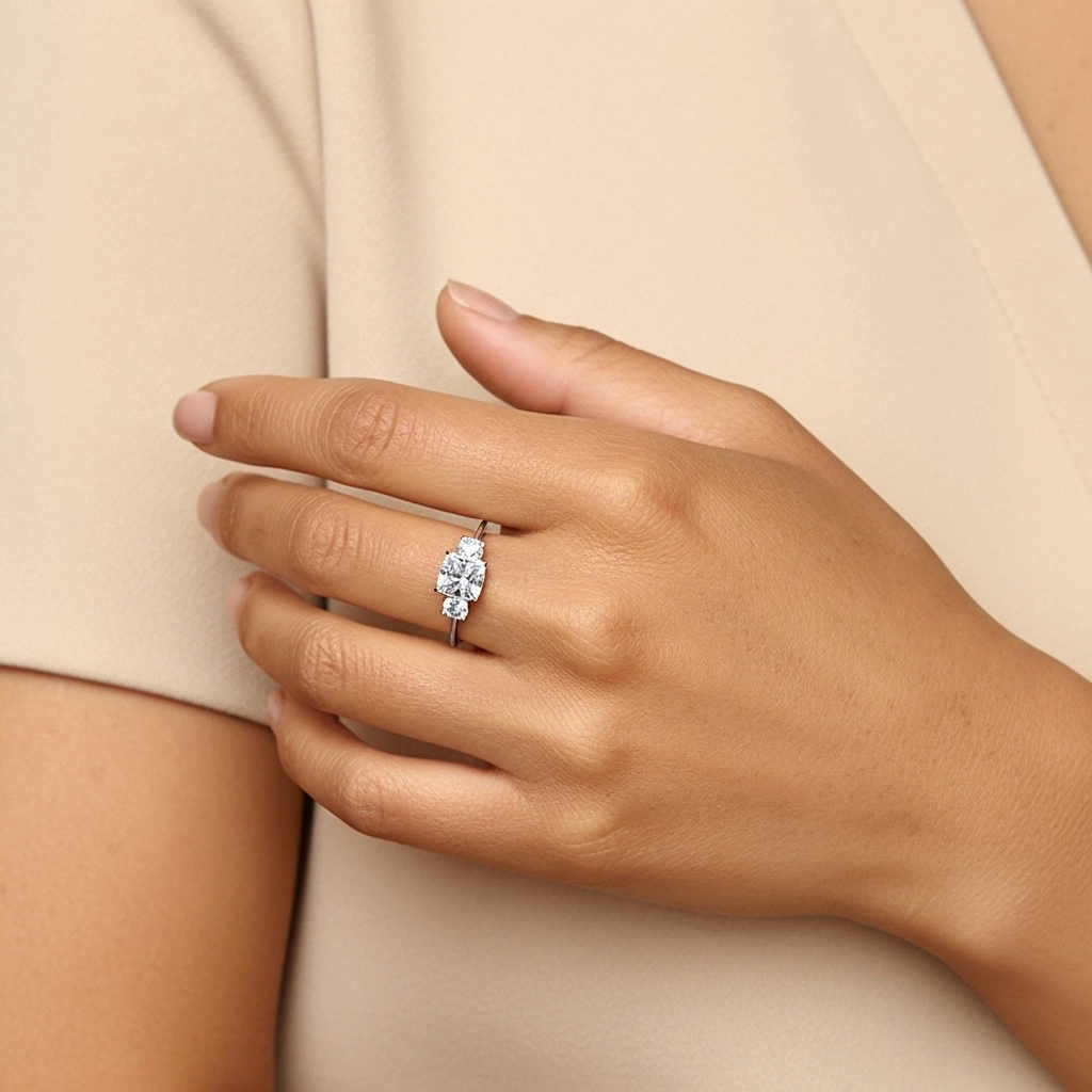 1.00ct Moissanite Bague de fiançailles Argent sterling 925