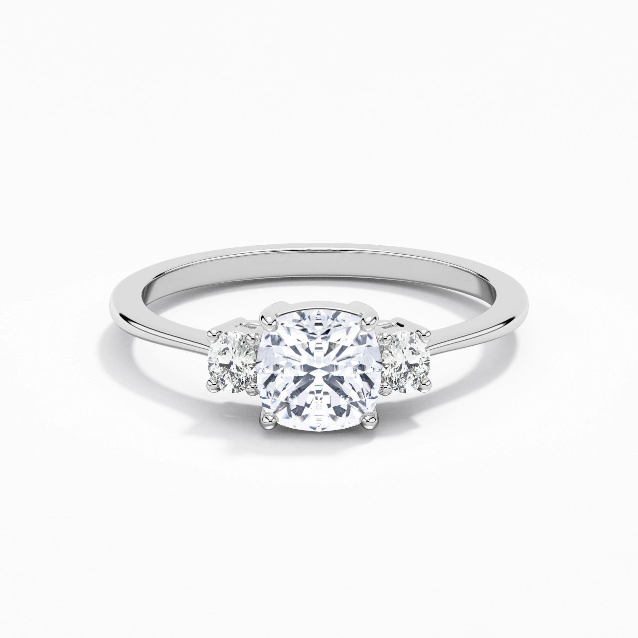 1.00ct Moissanite Engagement Ring 925 Sterling Silver