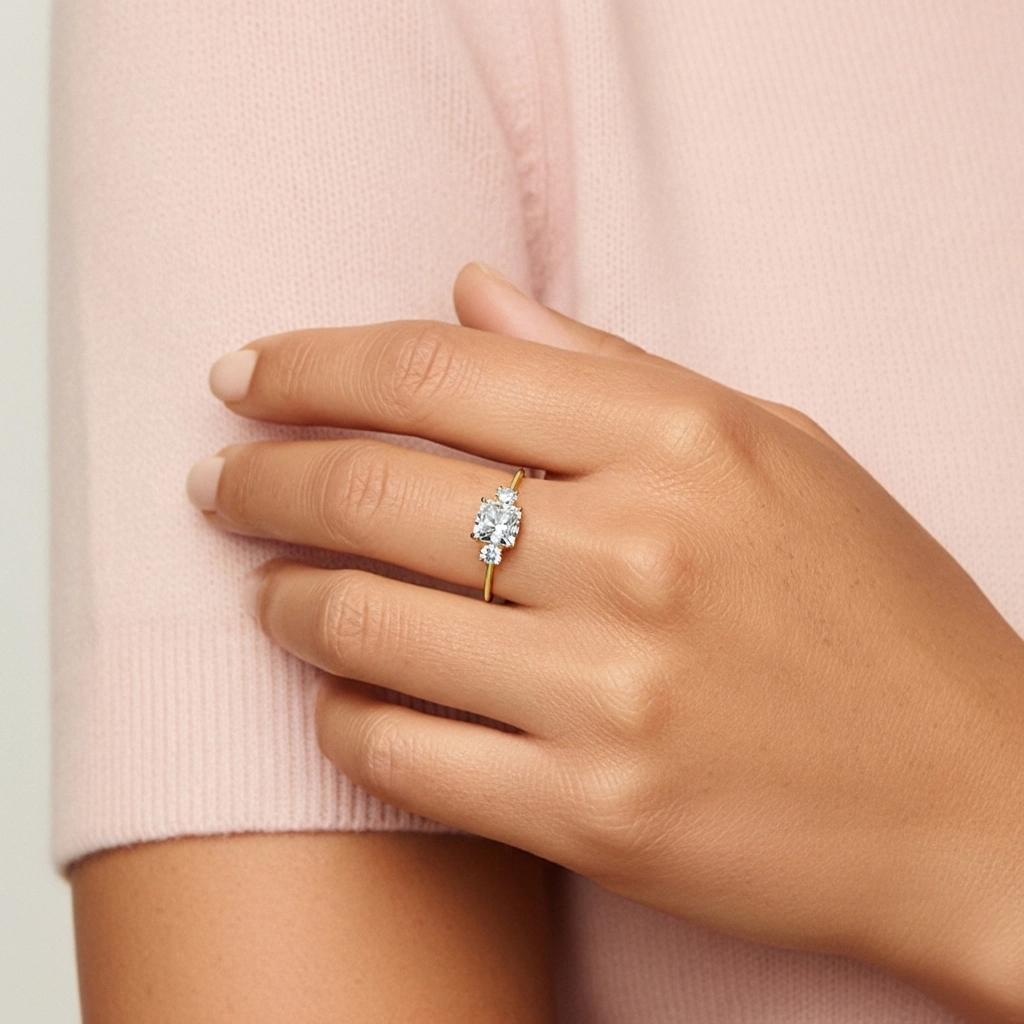 1.00ct Moissanite Bague de fiançailles Or 18 carats