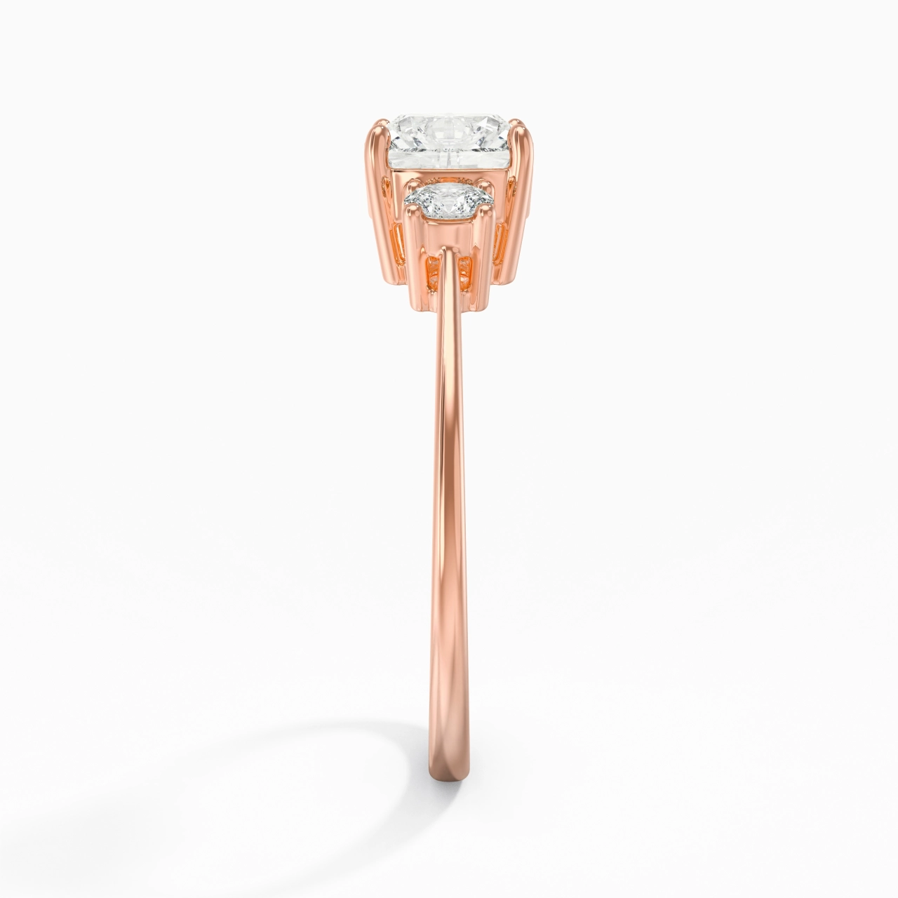 1.00ct Moissanite Engagement Ring 14K Rose Gold