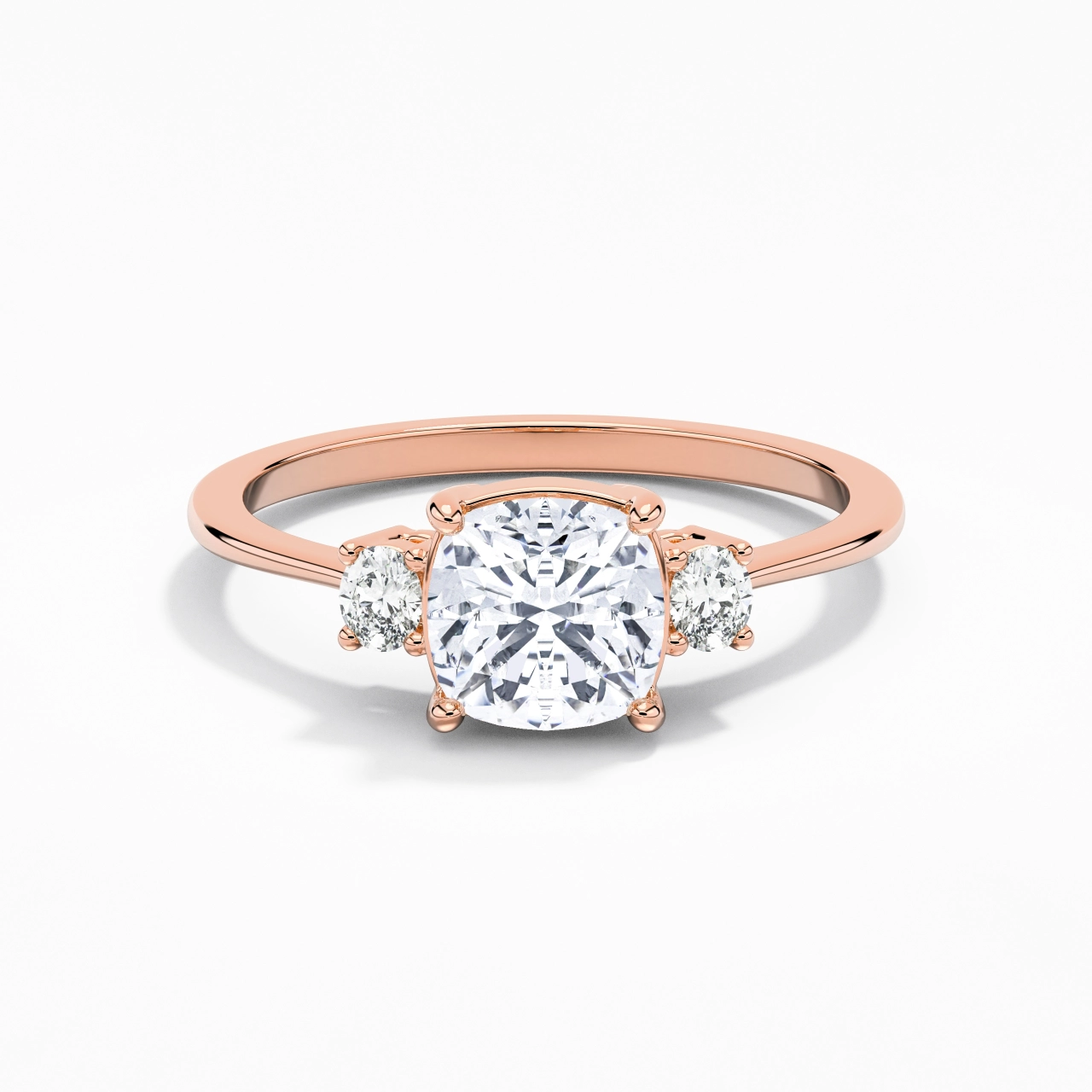 2.00ct Moissanite Engagement Ring 14K Rose Gold