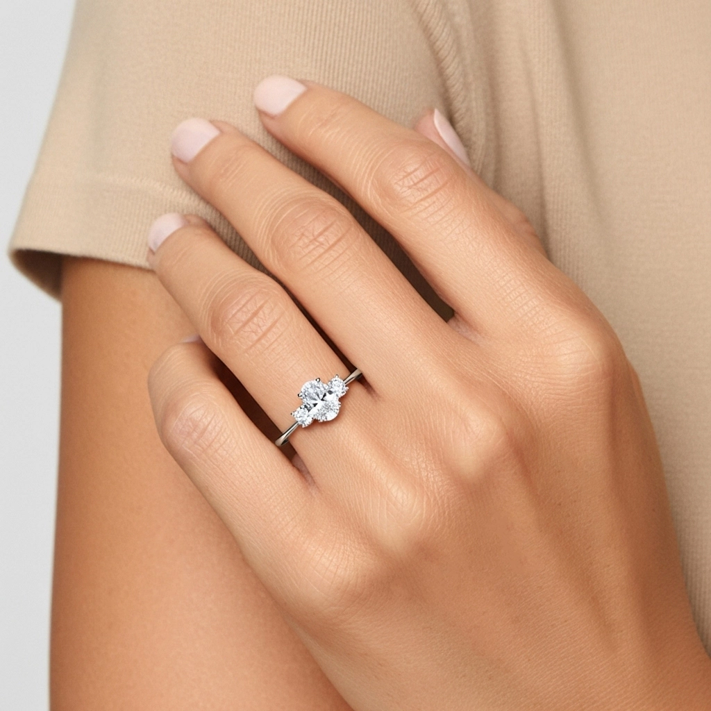 1.00ct Moissanite Engagement Ring 925 Sterling Silver