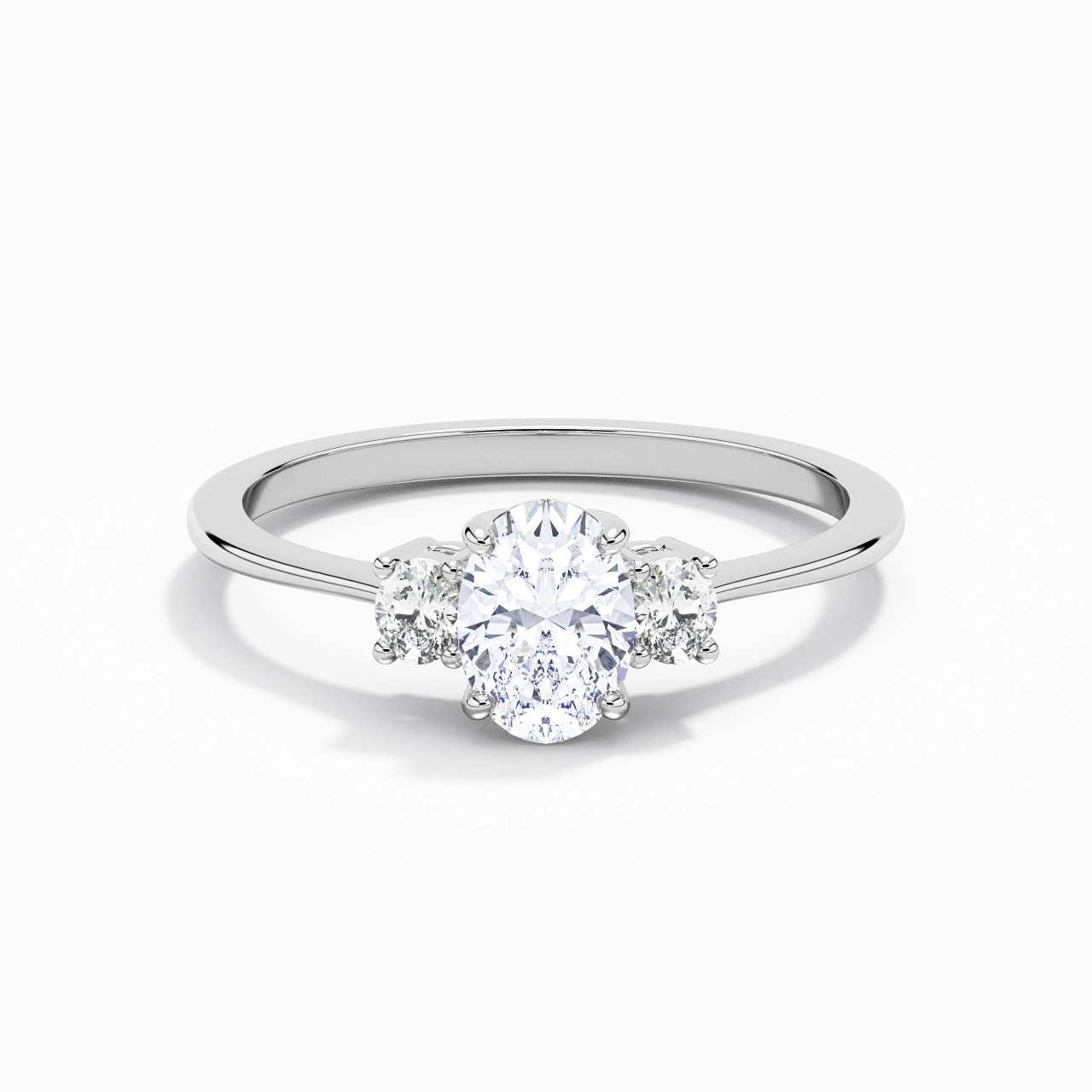 1.00ct Moissanite Engagement Ring 14K White Gold