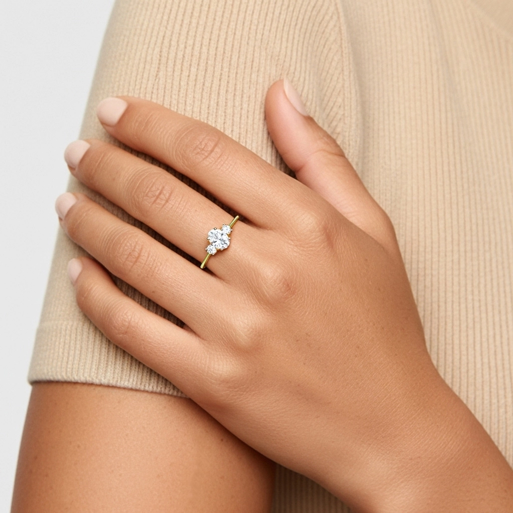 1.00ct Moissanite Bague de fiançailles Or 18 carats