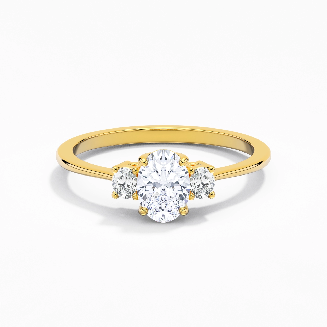 1.00ct Moissanite Engagement Ring 14K Gold