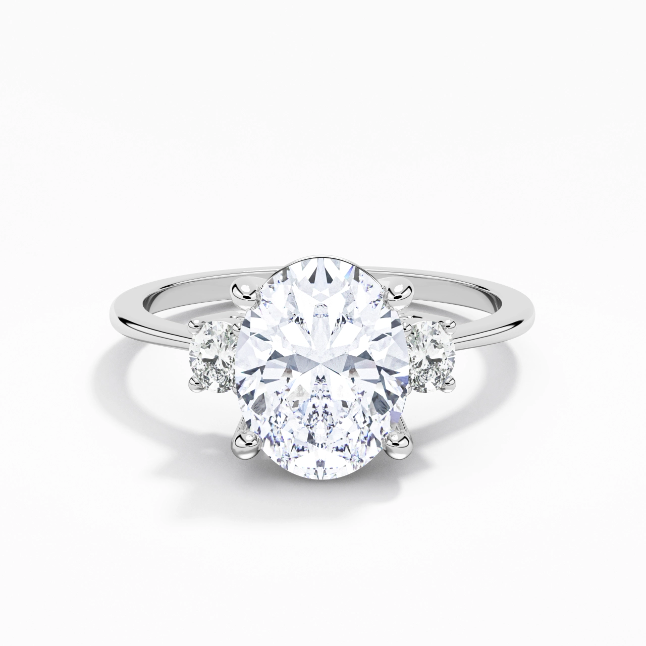 2.00ct Moissanite Engagement Ring 18K White Gold