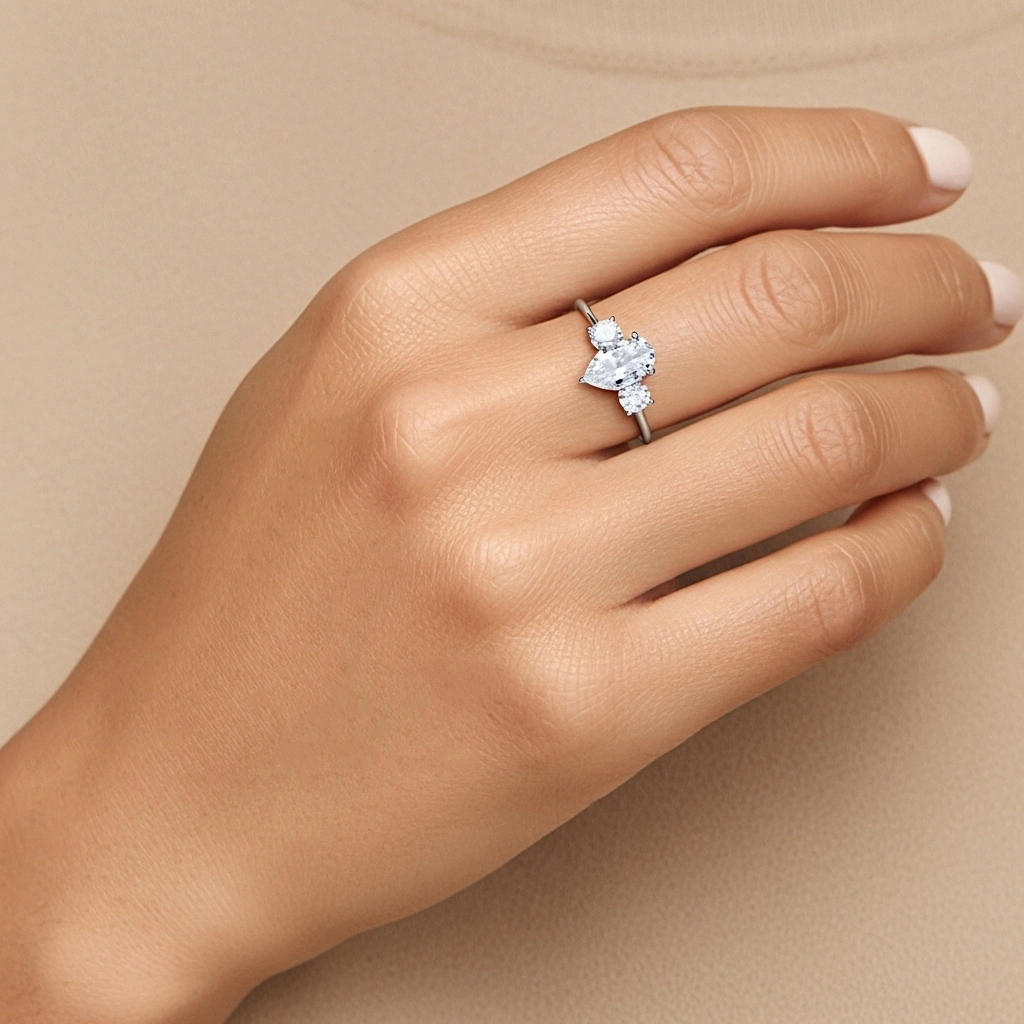 1.00ct Moissanite Bague de fiançailles Argent sterling 925