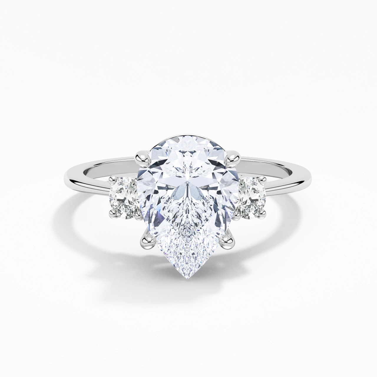 2.00ct Moissanite Engagement Ring 18K White Gold