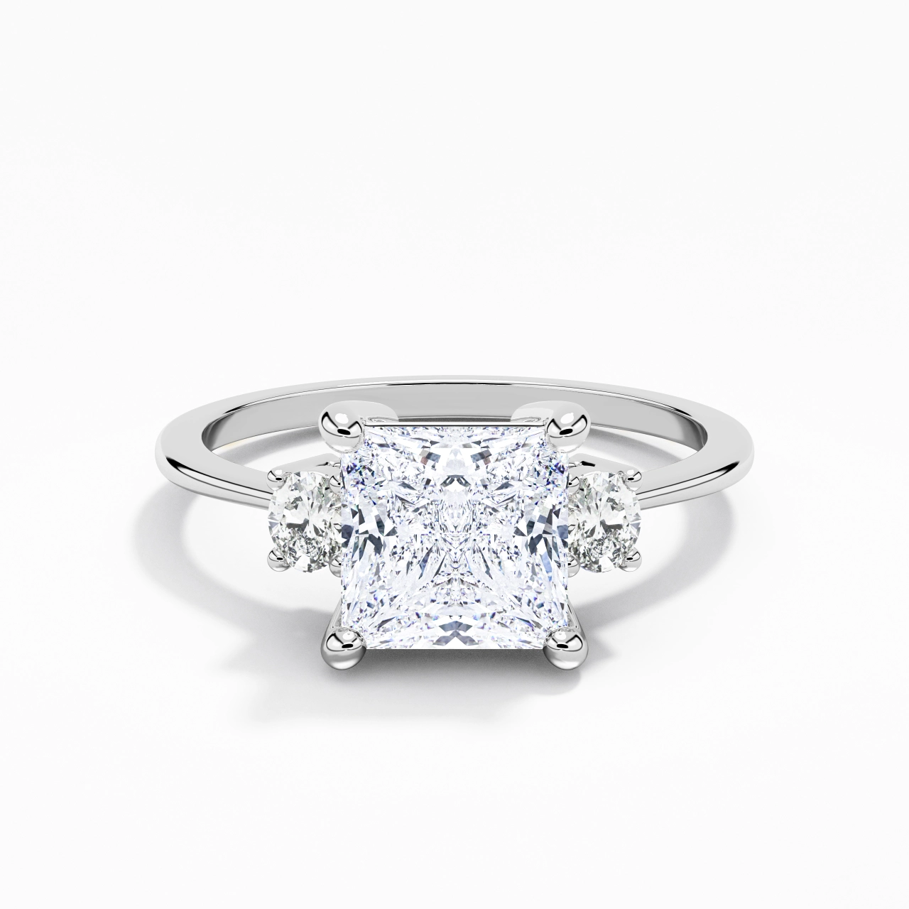 1.50ct Moissanite Engagement Ring 14K White Gold