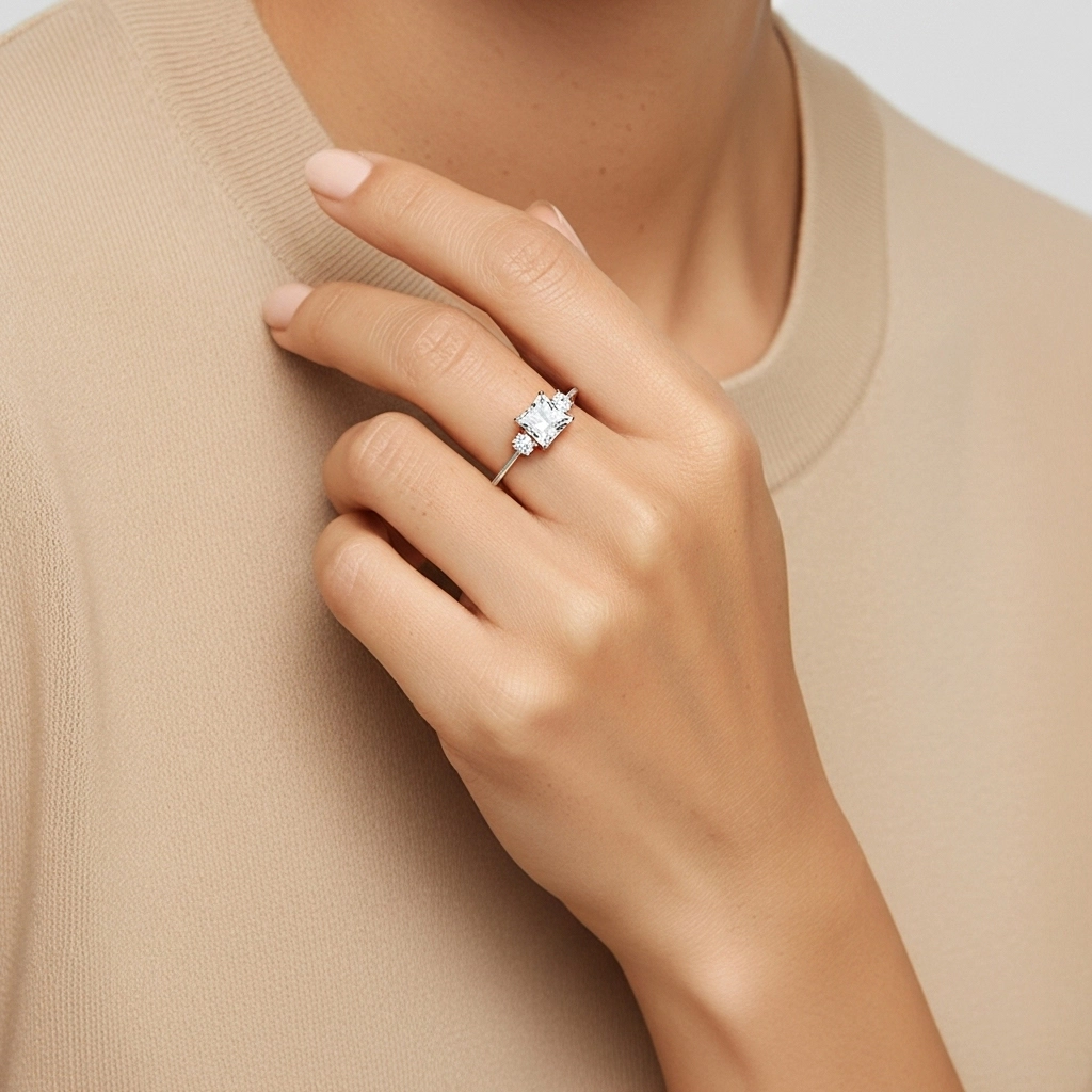 1.00ct Moissanite Engagement Ring 14K Rose Gold