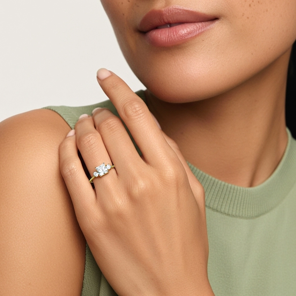 1.00ct Moissanite Bague de fiançailles Or 18 carats