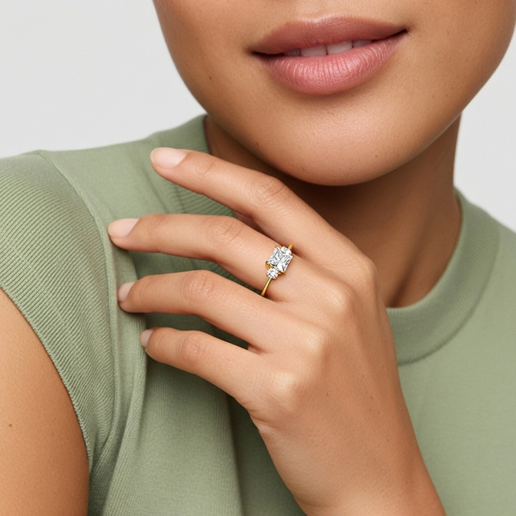 1.00ct Moissanite Bague de fiançailles Or 18 carats