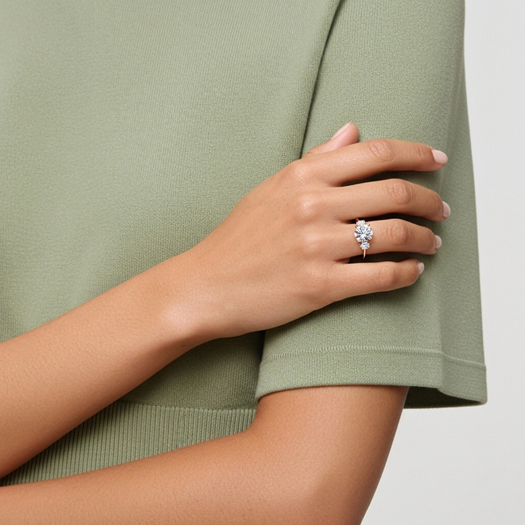 2.00ct Moissanite Engagement Ring 14K Rose Gold