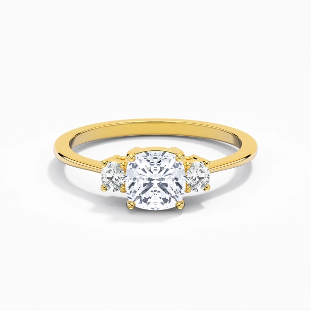 1.00ct Cushion Moissanite Engagement Ring 925 Sterling Silver Prong Simple Traditional Shank