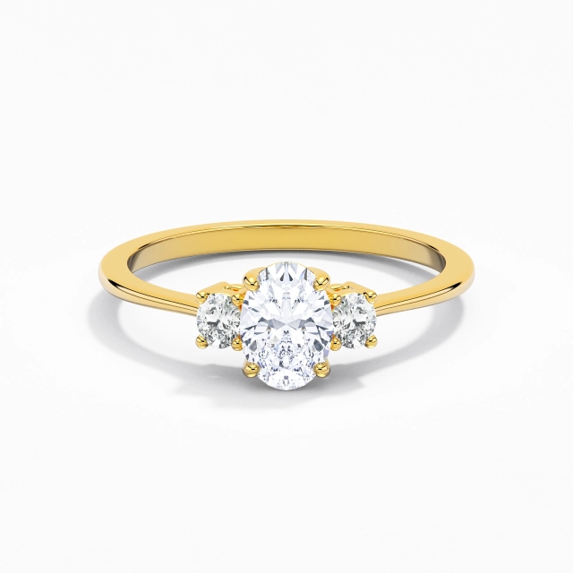 1.00ct Oval Moissanite 14K Gold Engagement Ring