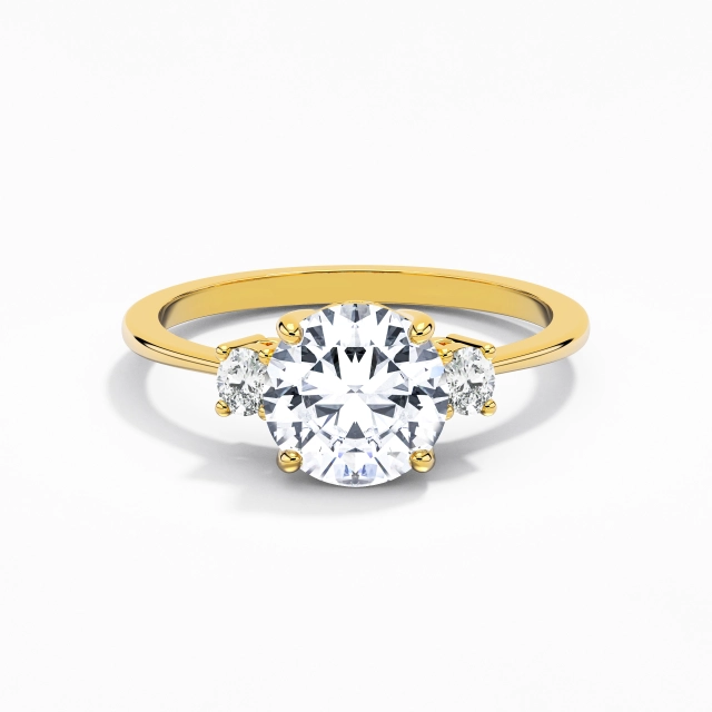 2.00ct Round Moissanite Engagement Ring 925 Sterling Silver Prong Simple Traditional Shank