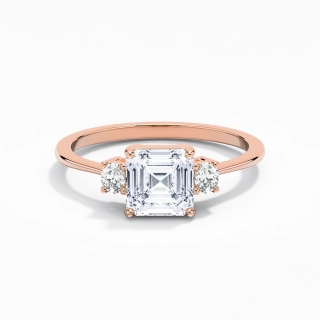 1.50ct Moissanite Engagement Ring 14K Rose Gold