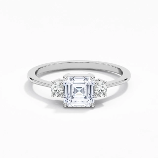 1.00ct Moissanite Engagement Ring 18K White Gold