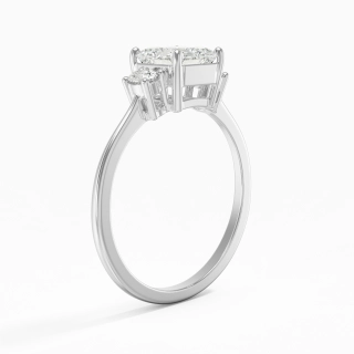 1.00ct Moissanite Engagement Ring 18K White Gold