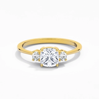 1.00ct Moissanite Engagement Ring 18K Gold