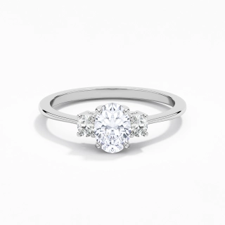 1.00ct Moissanite Engagement Ring 14K White Gold