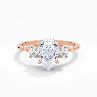 1.50ct Moissanite Engagement Ring 18K Rose Gold