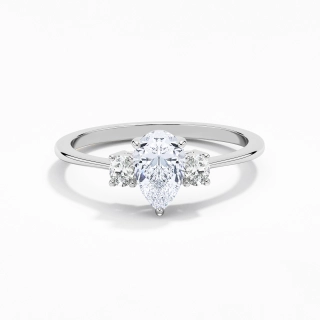 1.00ct Moissanite Engagement Ring 18K White Gold