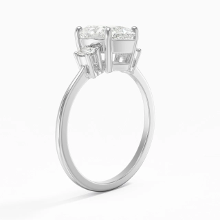 2.00ct Moissanite Engagement Ring 18K White Gold