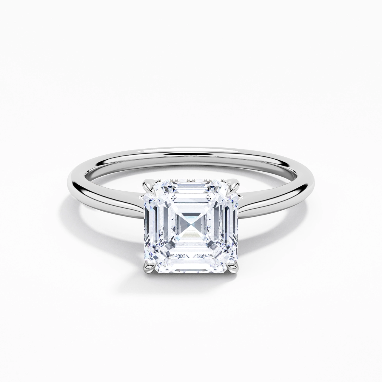 Éternel Asscher 1.50ct Moissanite Bague de fiançailles