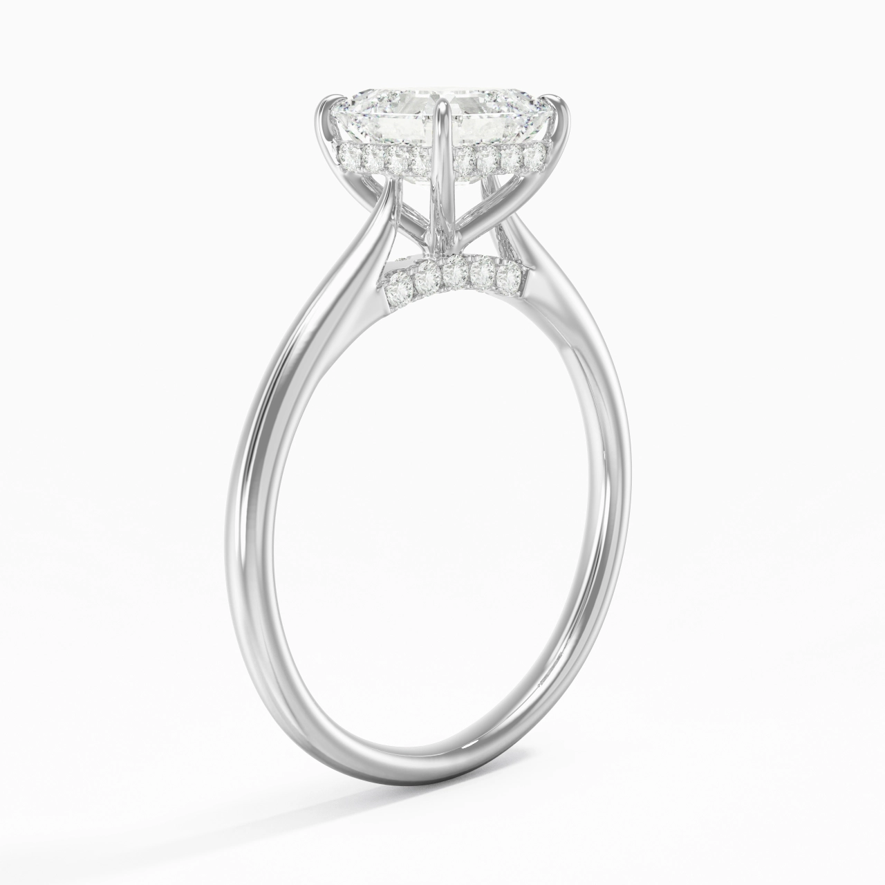 Éternel Asscher 1.50ct Moissanite Bague de fiançailles