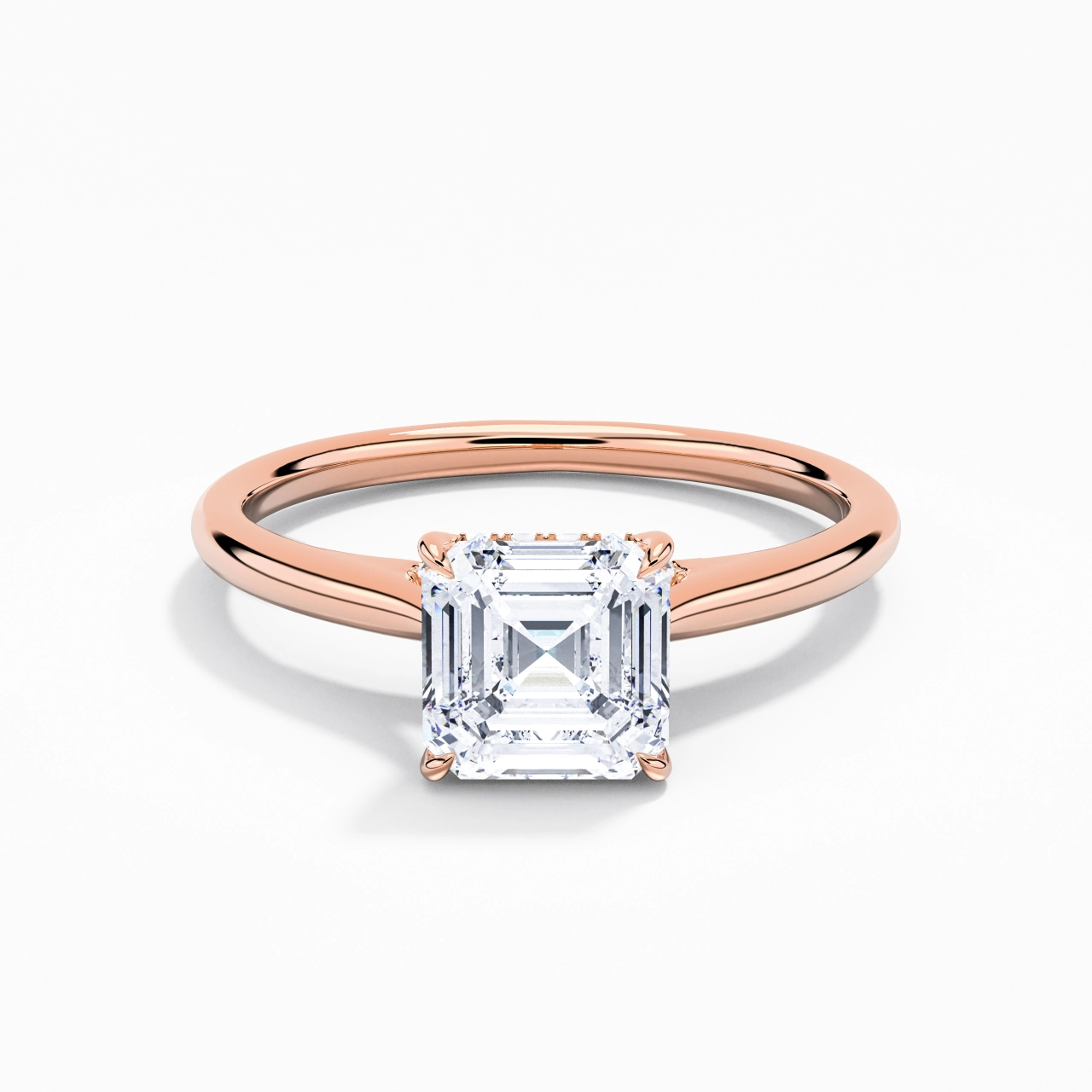 Éternel Asscher 1.00ct Moissanite Bague de fiançailles