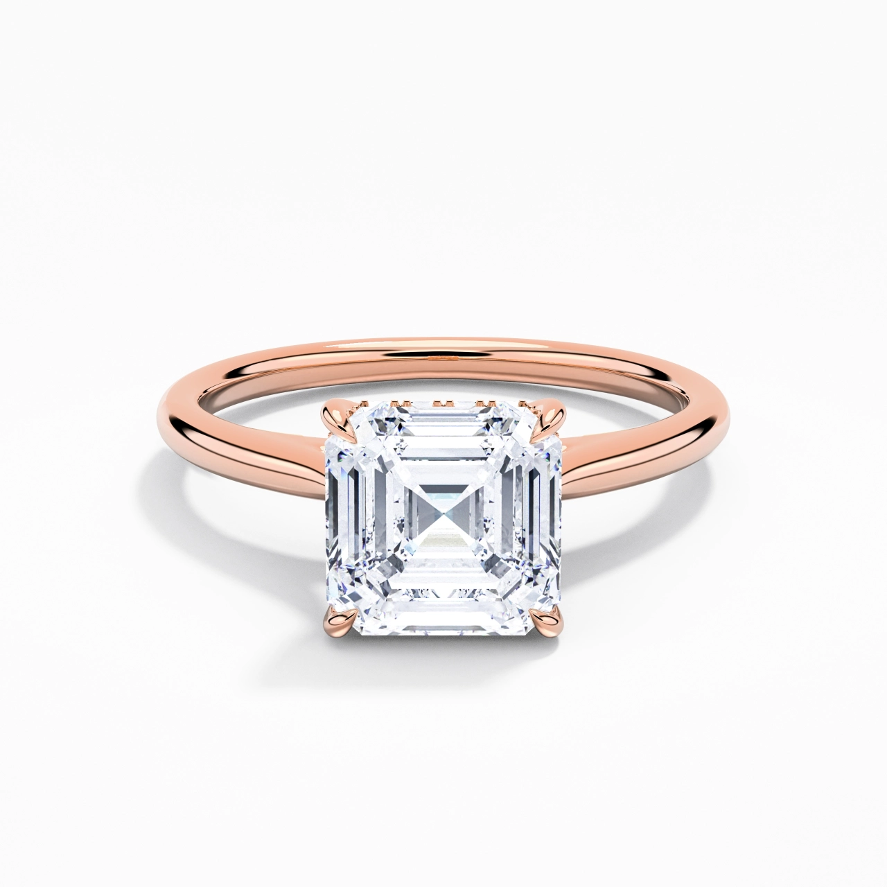 Éternel Asscher 2.00ct Moissanite Bague de fiançailles